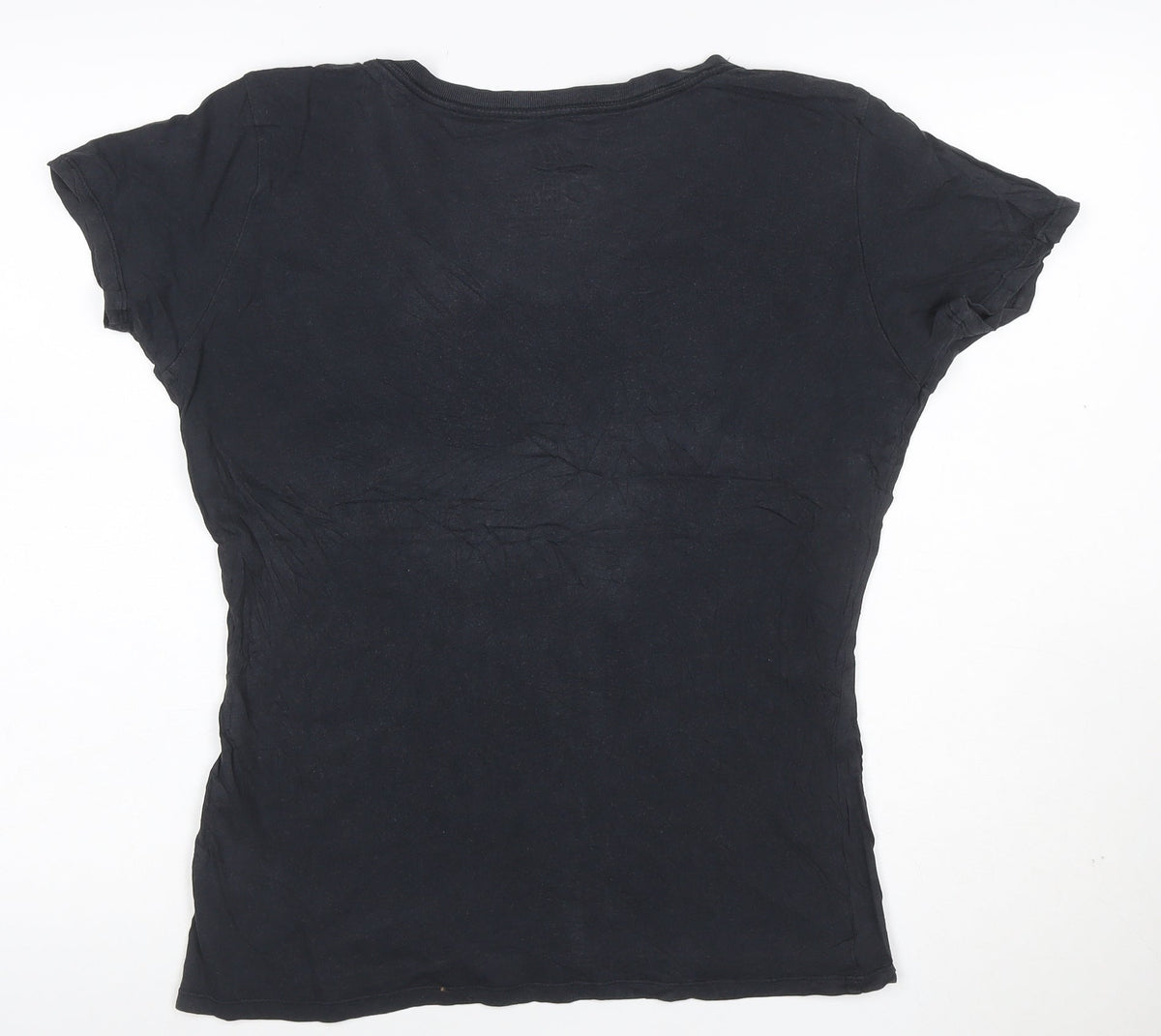 Nike Womens Black Slim Fit Cotton V-Neck T-Shirt Size M