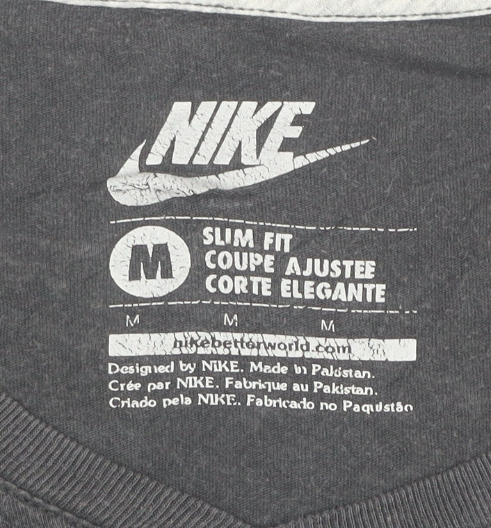 Nike Womens Black Slim Fit Cotton V-Neck T-Shirt Size M