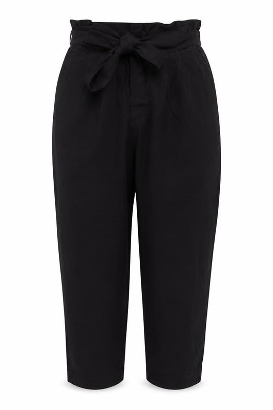 Monki Women’s Black Paperbag High Waist Trousers Size S