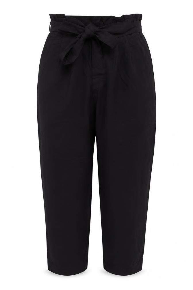 Monki Women’s Black Paperbag High Waist Trousers Size S
