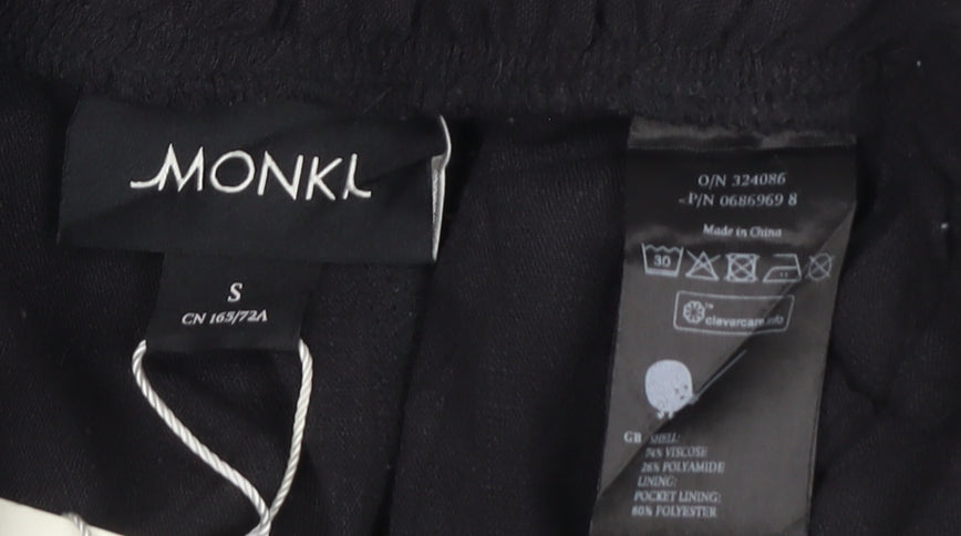 Monki Women’s Black Paperbag High Waist Trousers Size S