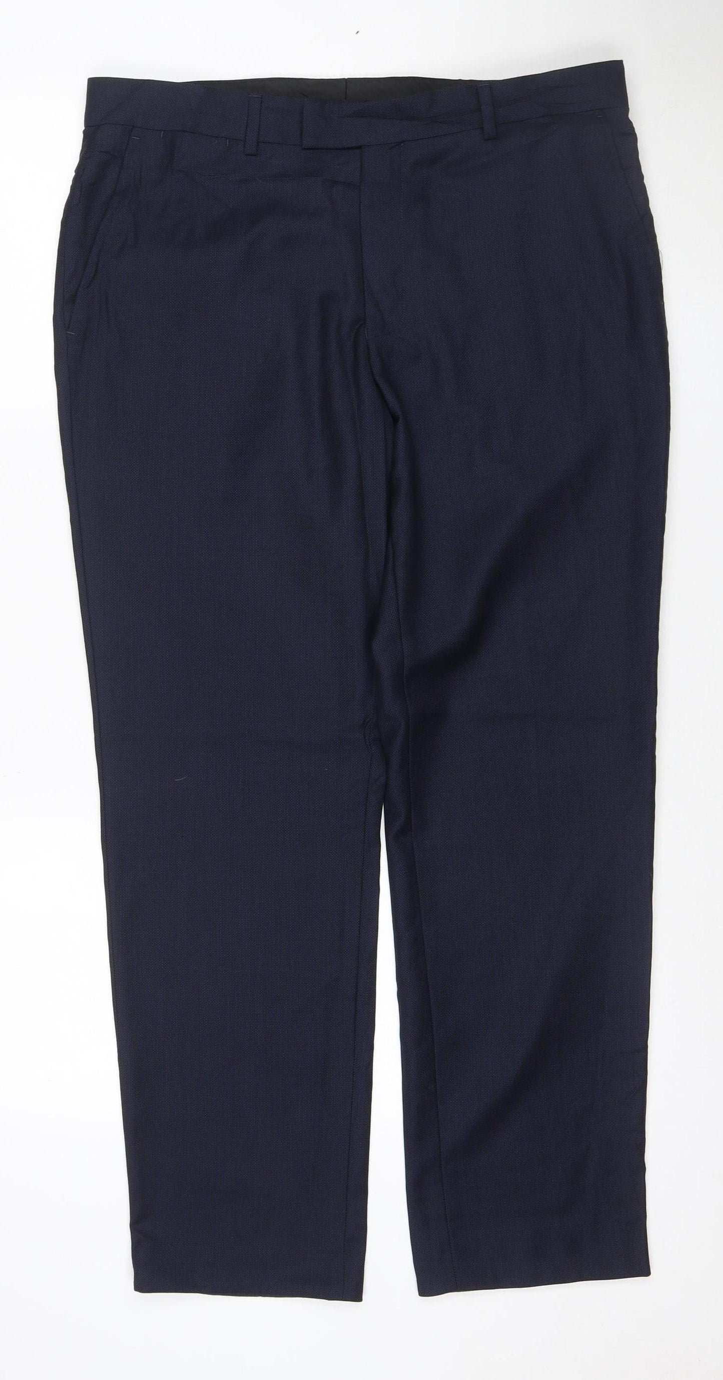 Jaeger Men's Blue Wool Dress Trousers M Regular Fit