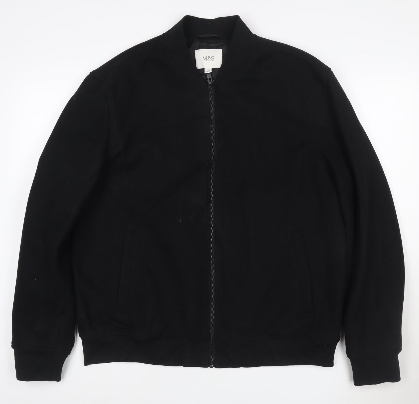 Marks and Spencer Men's Black L Bomber Jacket Cotton Blend