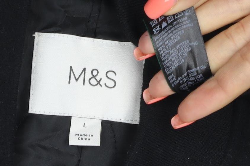 Marks and Spencer Men's Black L Bomber Jacket Cotton Blend
