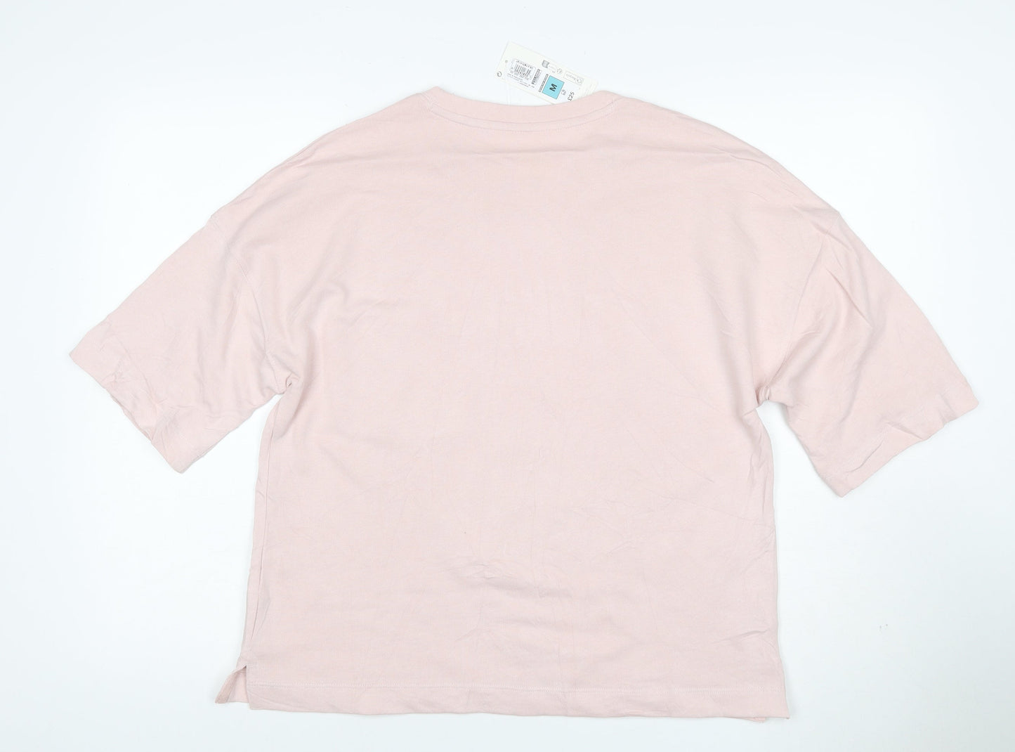 Marks and Spencer Womens Pink Cotton Relaxed Fit Basic T-Shirt M