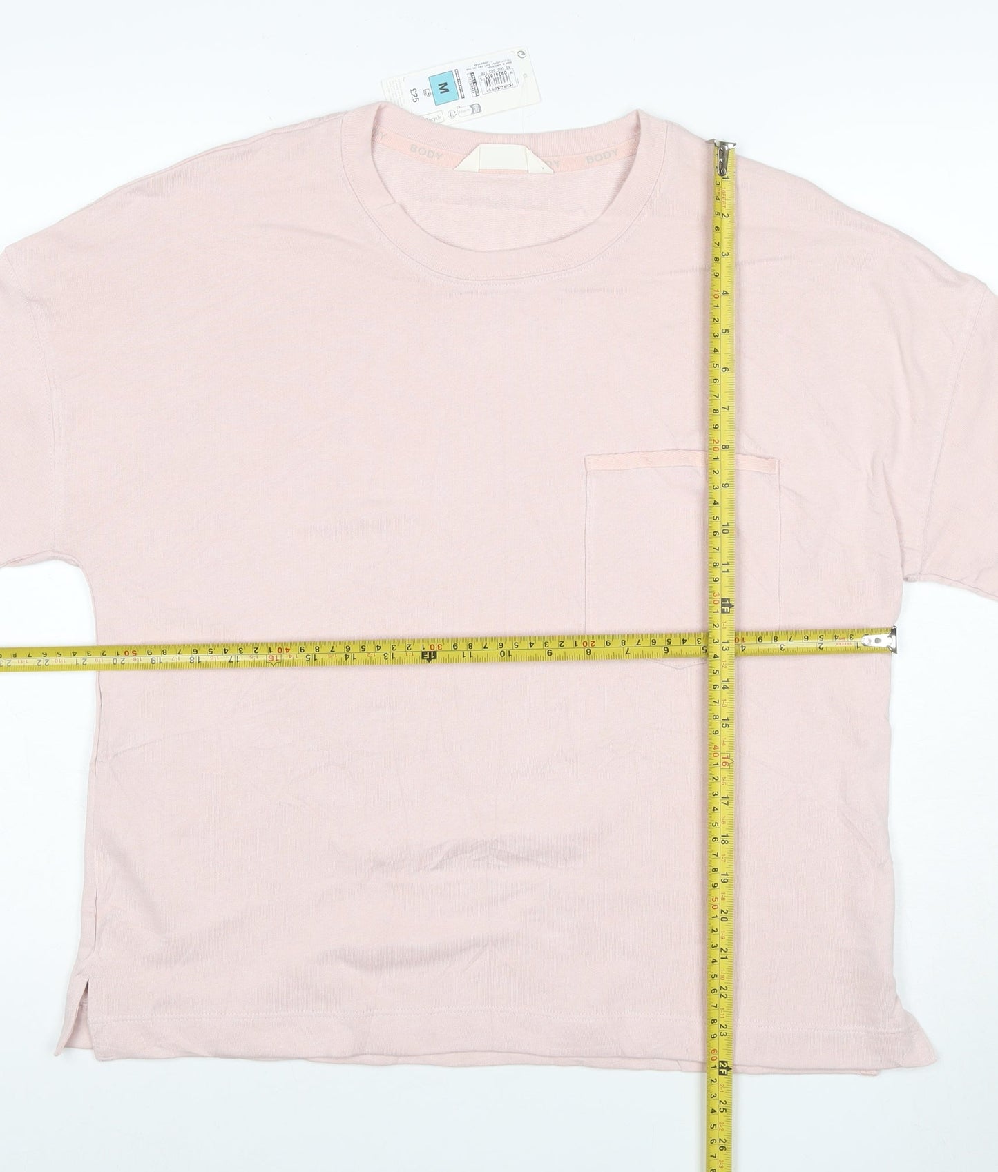 Marks and Spencer Womens Pink Cotton Relaxed Fit Basic T-Shirt M