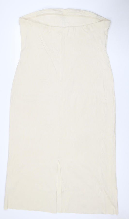 Marks and Spencer Women Beige Size 22 Bodycon Knee Length Sleeveless Dress