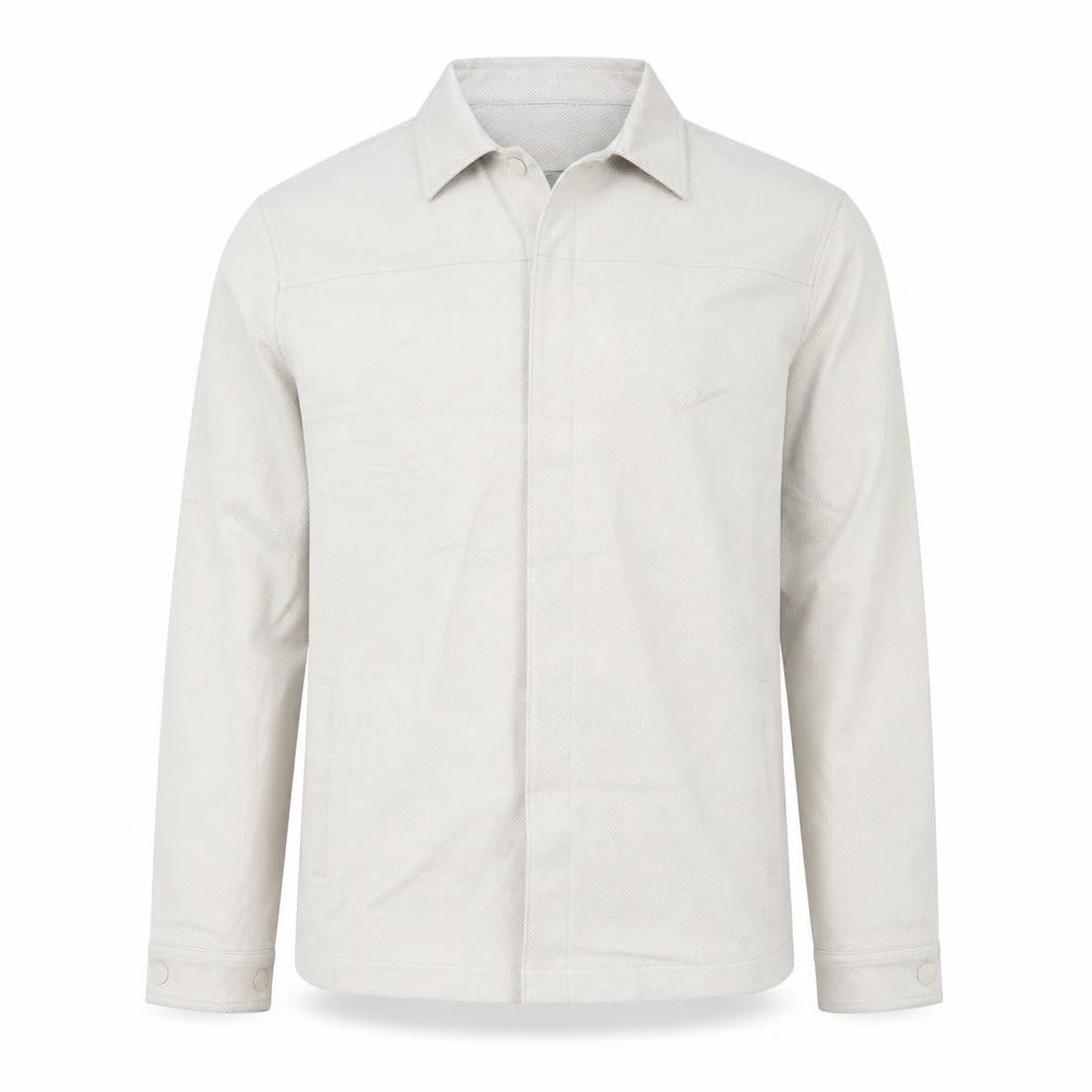 Marks & Spencer Men’s Beige Twill Zip Jacket L Collared Cotton Blend