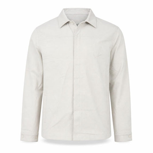 Marks & Spencer Men’s Beige Twill Zip Jacket L Collared Cotton Blend