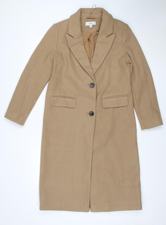 Marks and Spencer Women’s Beige Long Polyester Overcoat Size 10