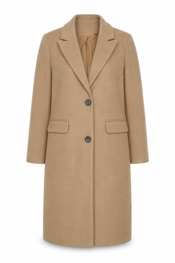 Marks & Spencer Women’s Beige Long Polyester Overcoat Size 10