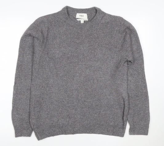 Marks and Spencer Mens Grey Wool Crew Neck Jumper M