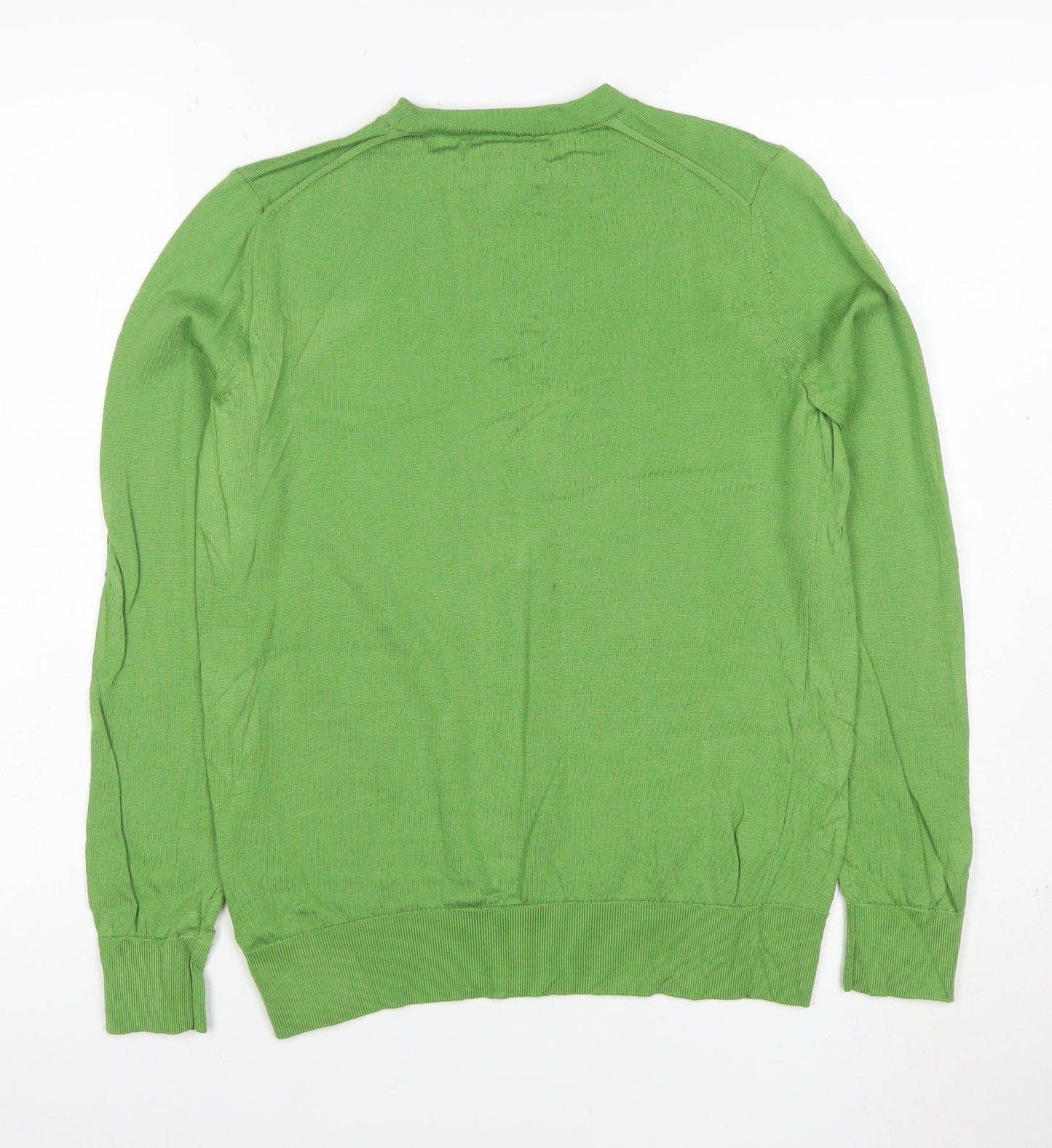 Marks and Spencer Women Green Merino Wool Crew Neck Jumper Size 8