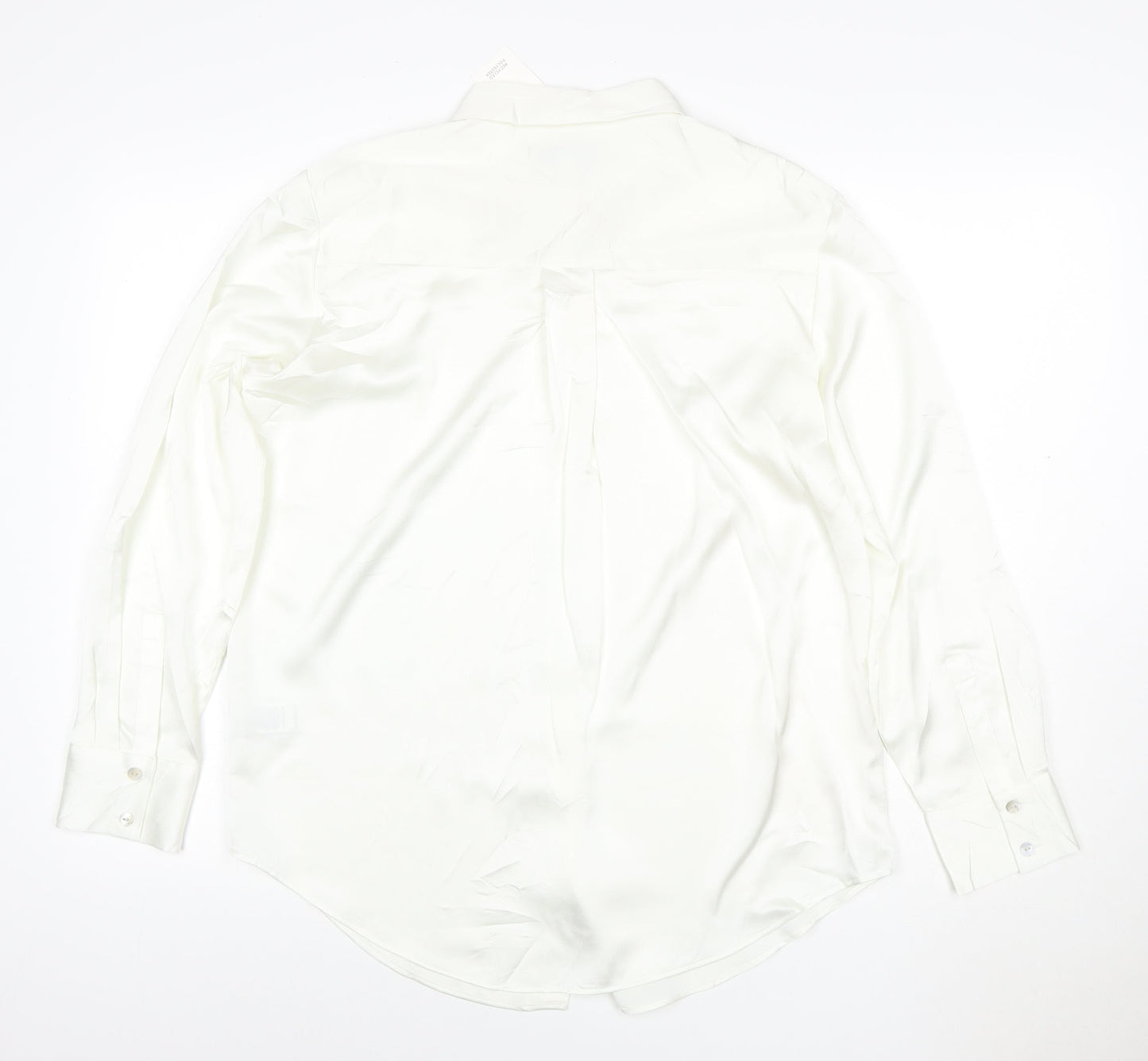 Marks and Spencer Women White Button-Up Blouse Size 10 Regular