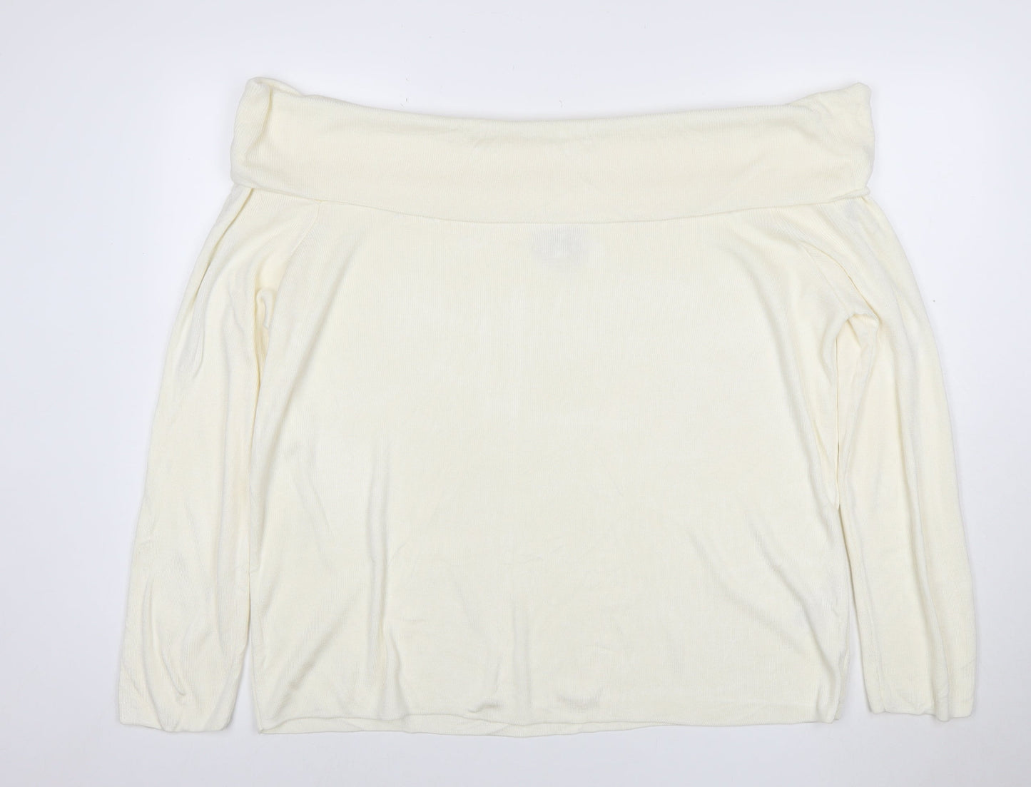Marks and Spencer Women's Ivory Cowl Neck Long Sleeve Jumper Size 22