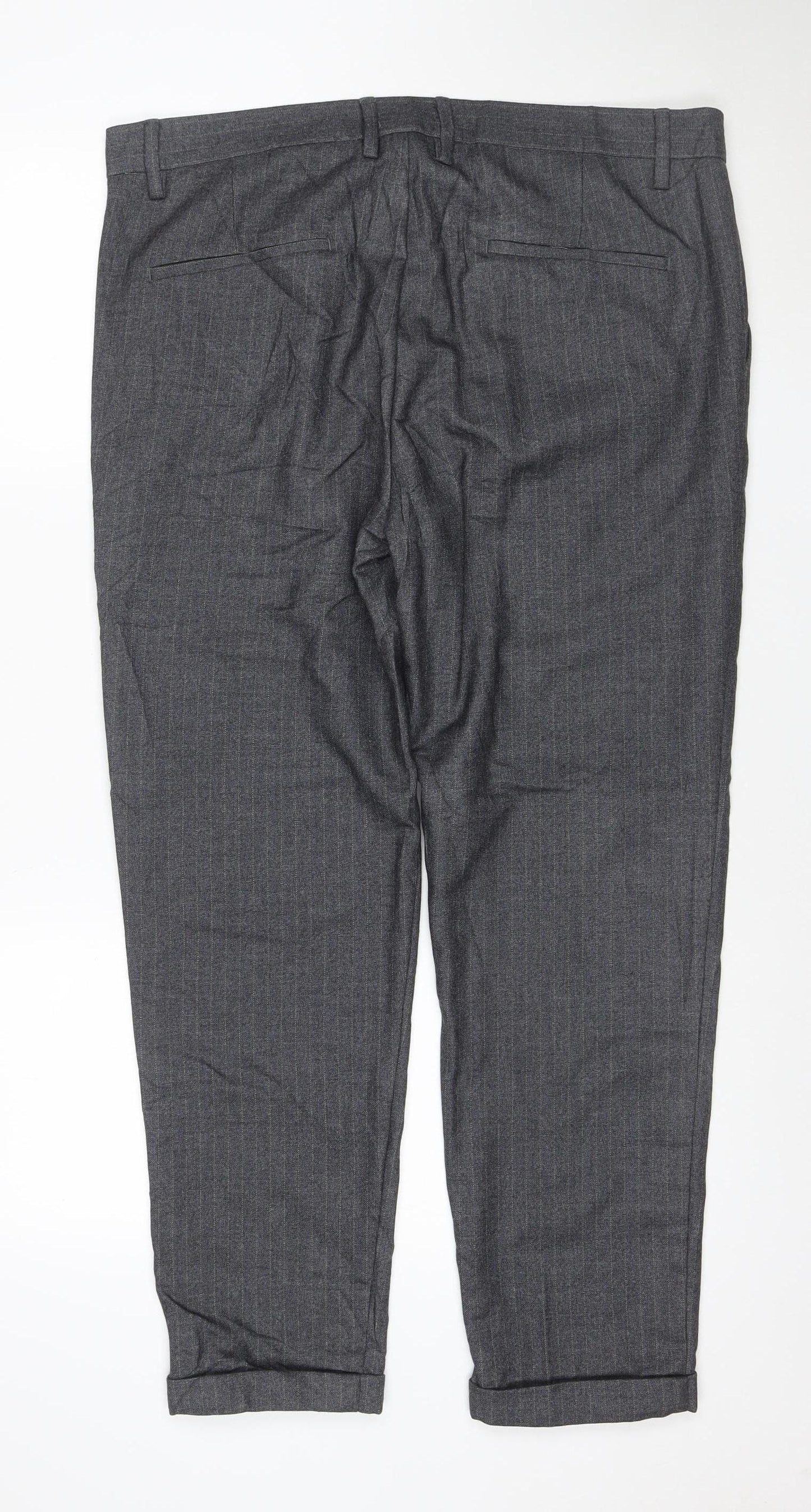 MAWHY Men's Grey Dress Pants Size 36 Regular Fit Trousers