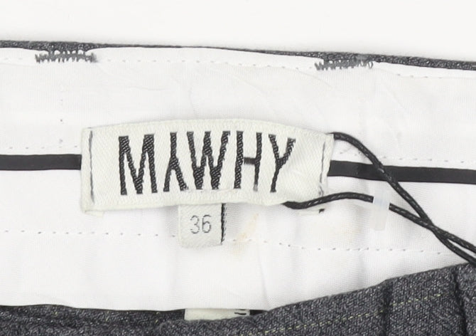 MAWHY Men's Grey Dress Pants Size 36 Regular Fit Trousers