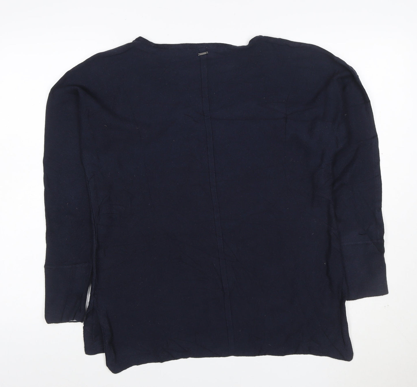 White Stuff Women's Blue Cotton Crew Neck Jumper Size 10