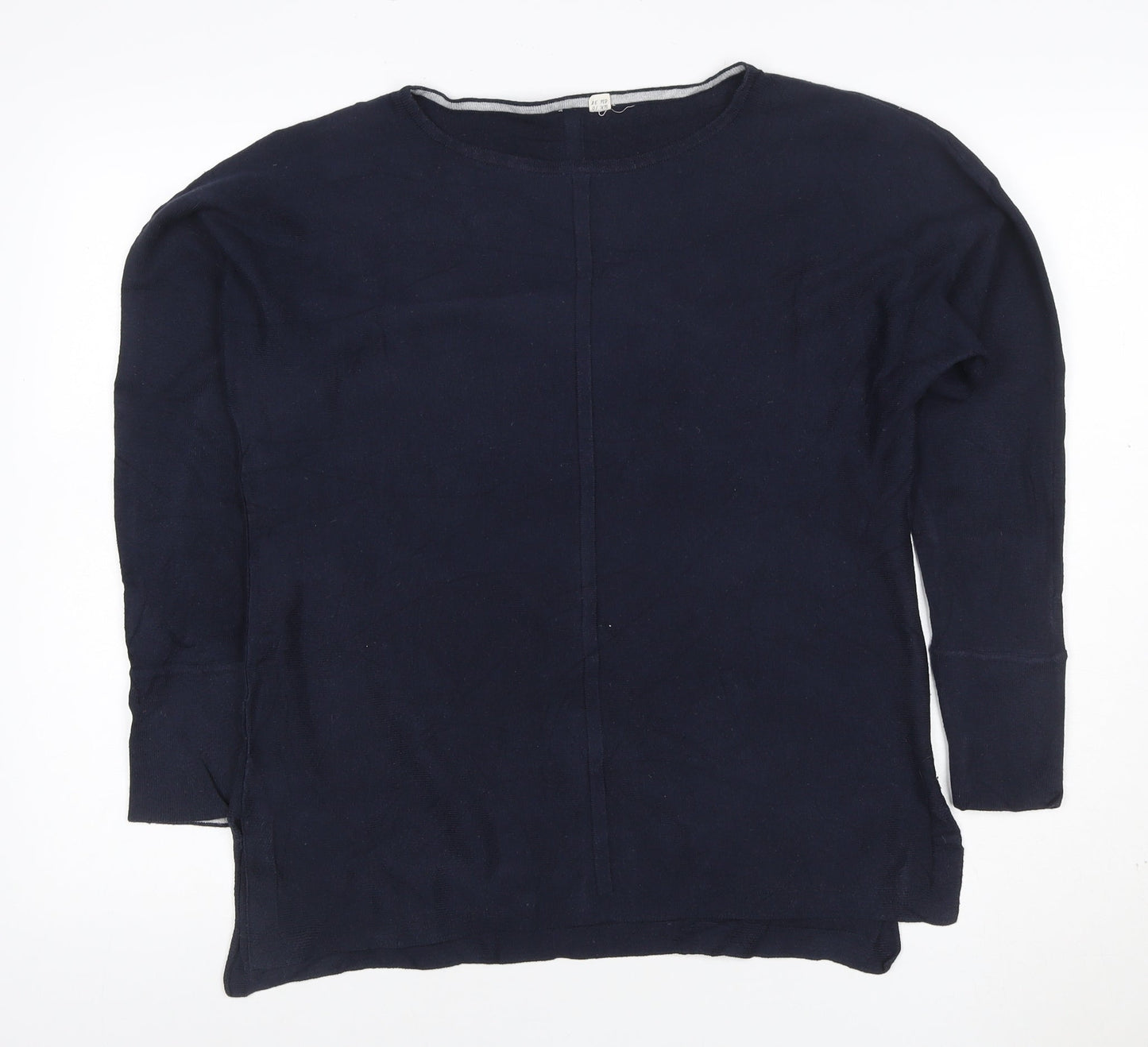 White Stuff Women's Blue Cotton Crew Neck Jumper Size 10