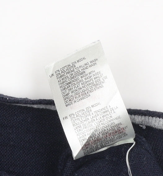 White Stuff Women's Blue Cotton Crew Neck Jumper Size 10