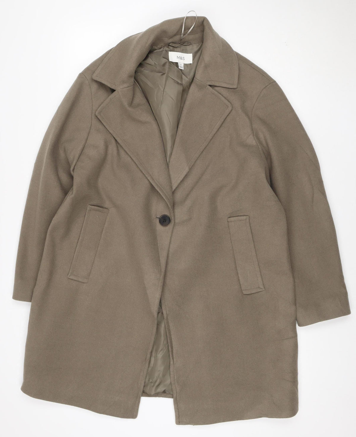 Marks & Spencer Women's Brown Size 16 Classic Overcoat
