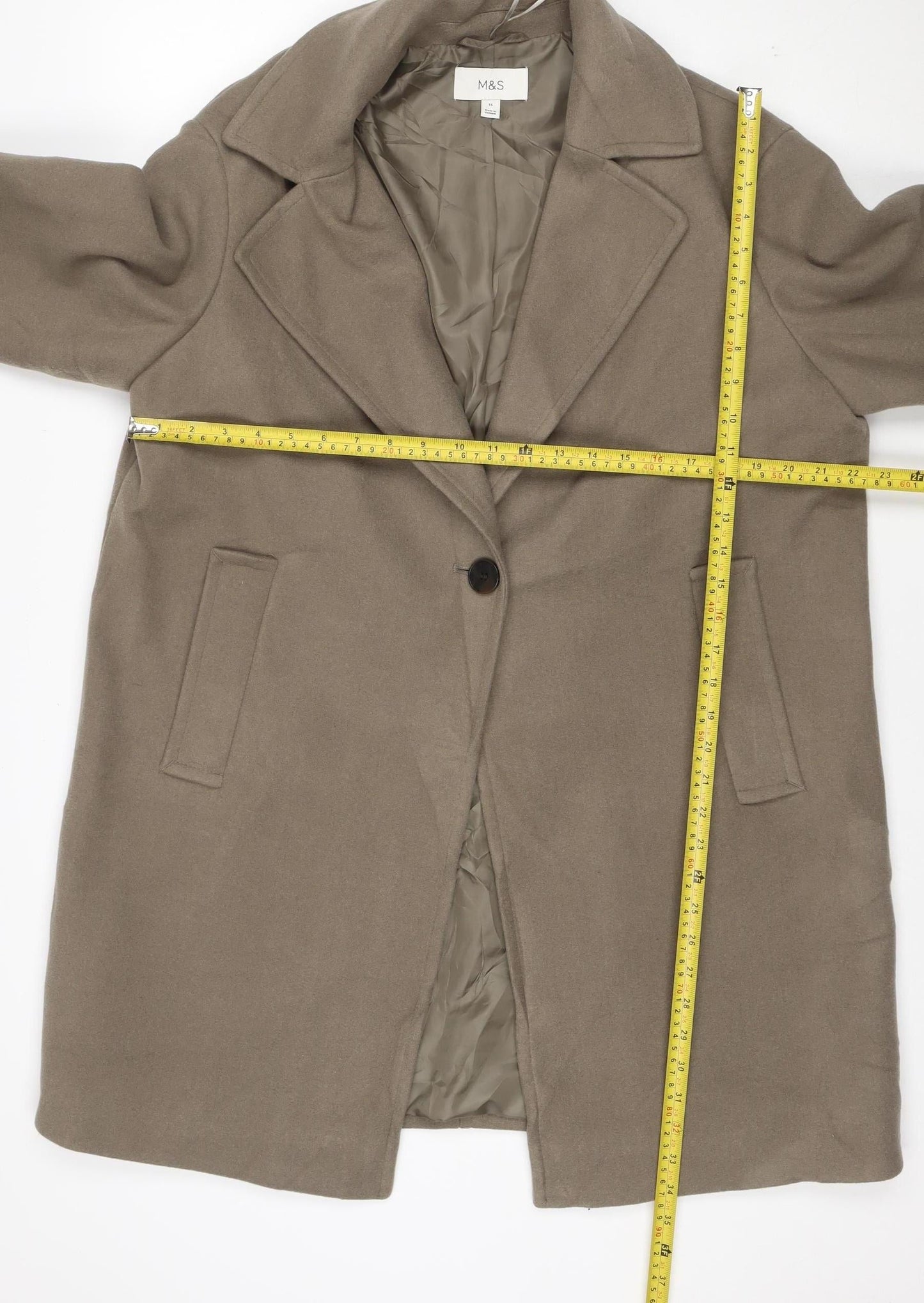 Marks and Spencer Women's Brown Size 16 Classic Overcoat