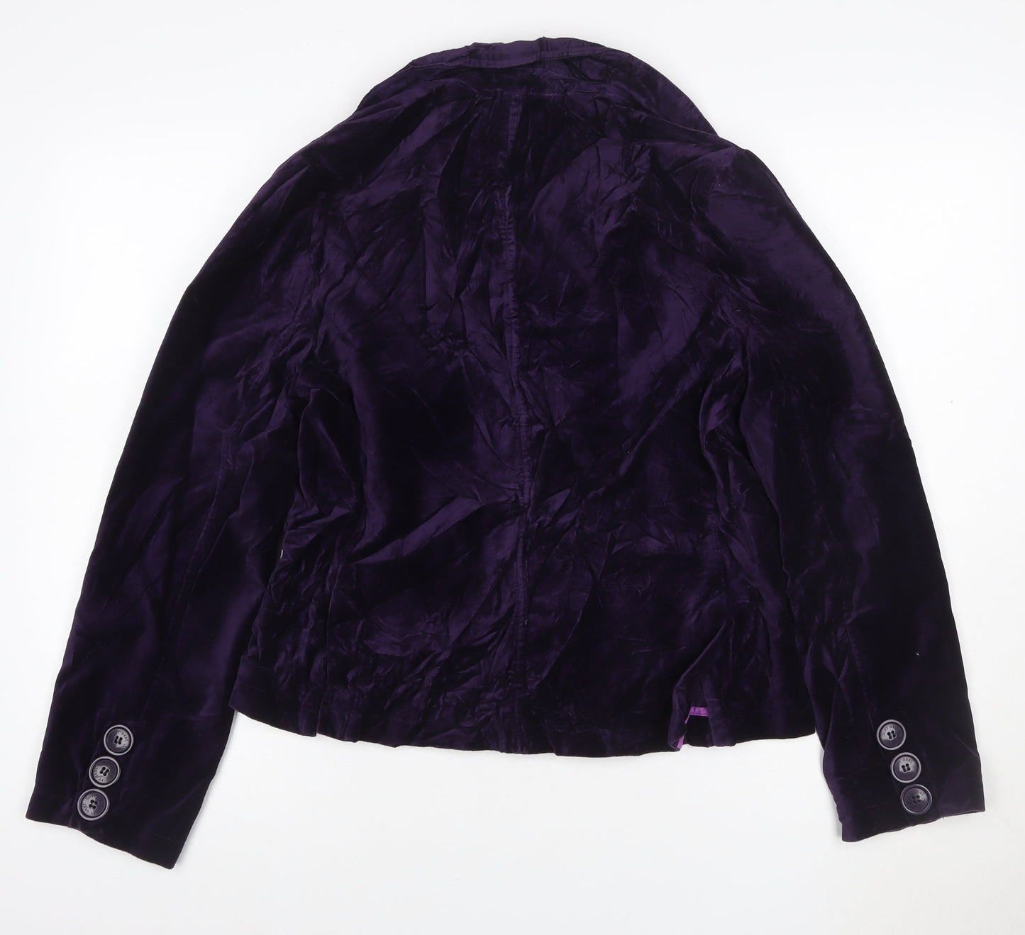 Soft Grey Women's Purple Velvet Blazer Jacket Size 14