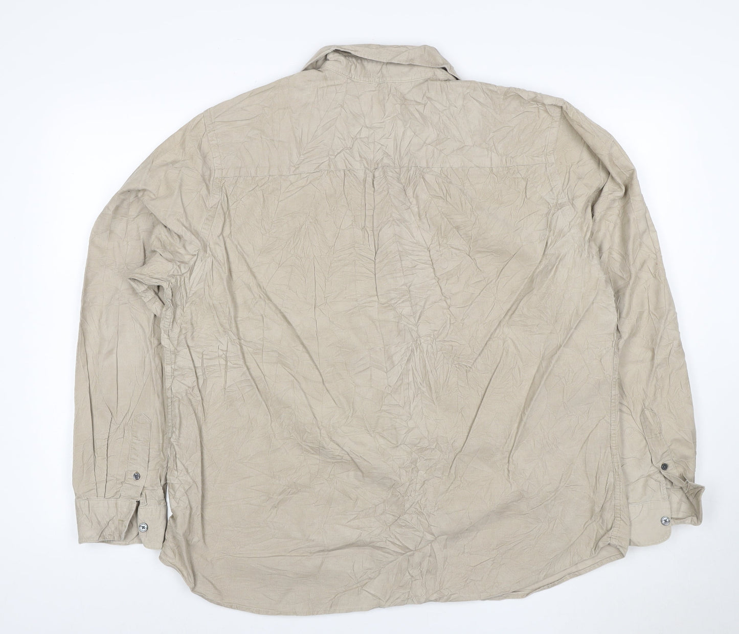 Jasper Conran Men's Beige Cotton Linen Long Sleeve Shirt XL
