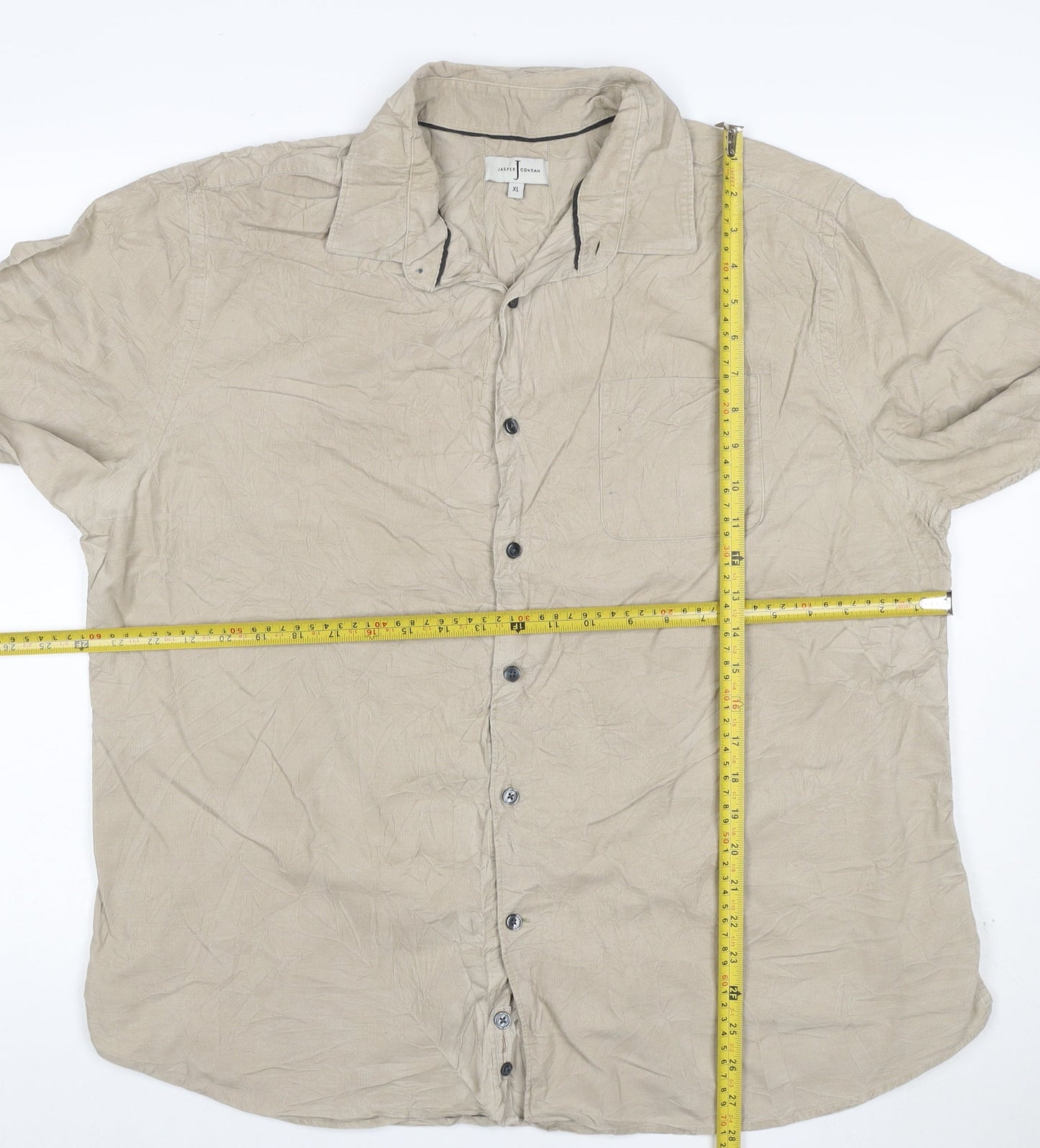 Jasper Conran Men's Beige Cotton Linen Long Sleeve Shirt XL