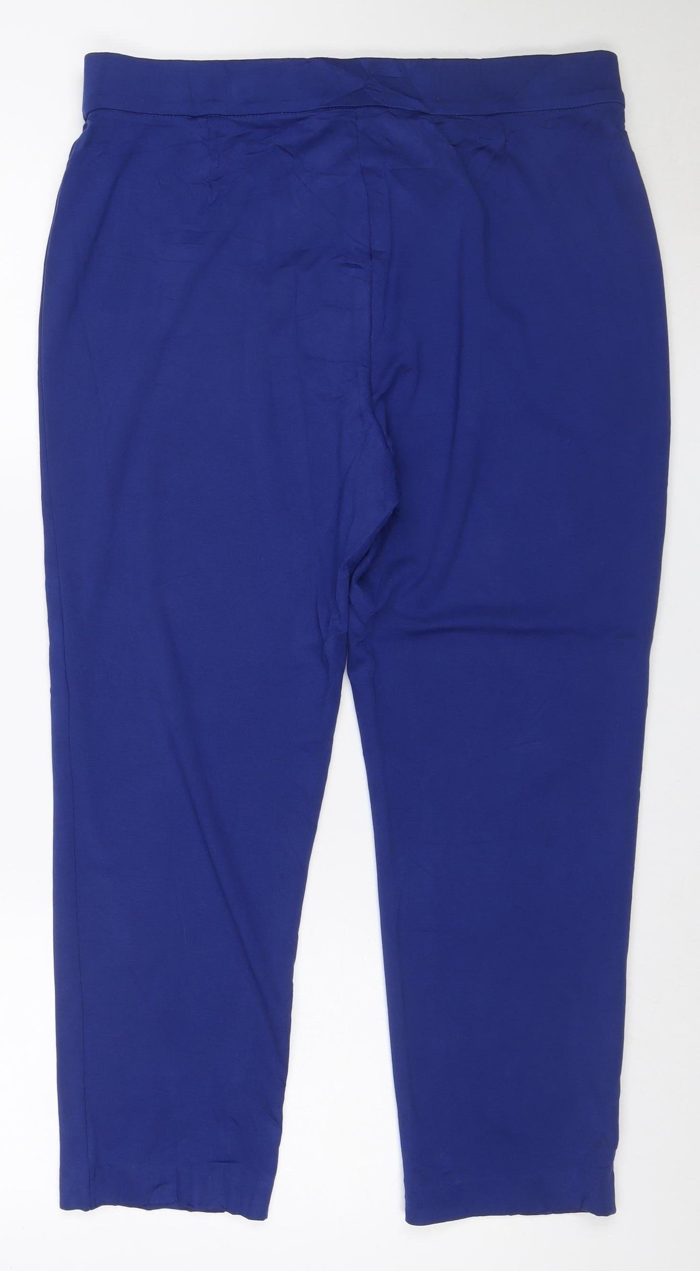 Marks and Spencer Women Blue Size 16 Short Straight Leg Trousers