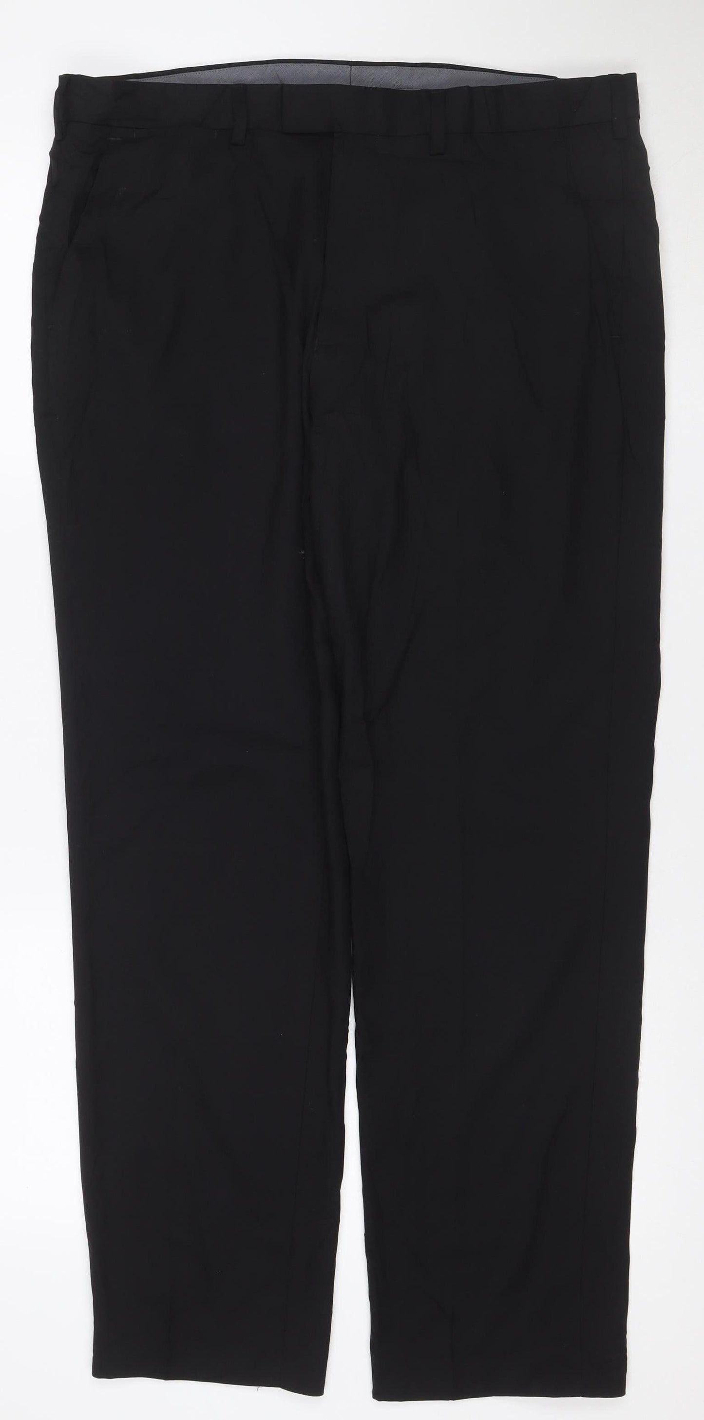 Marks and Spencer Men's Black 36 Regular Fit Dress Trousers