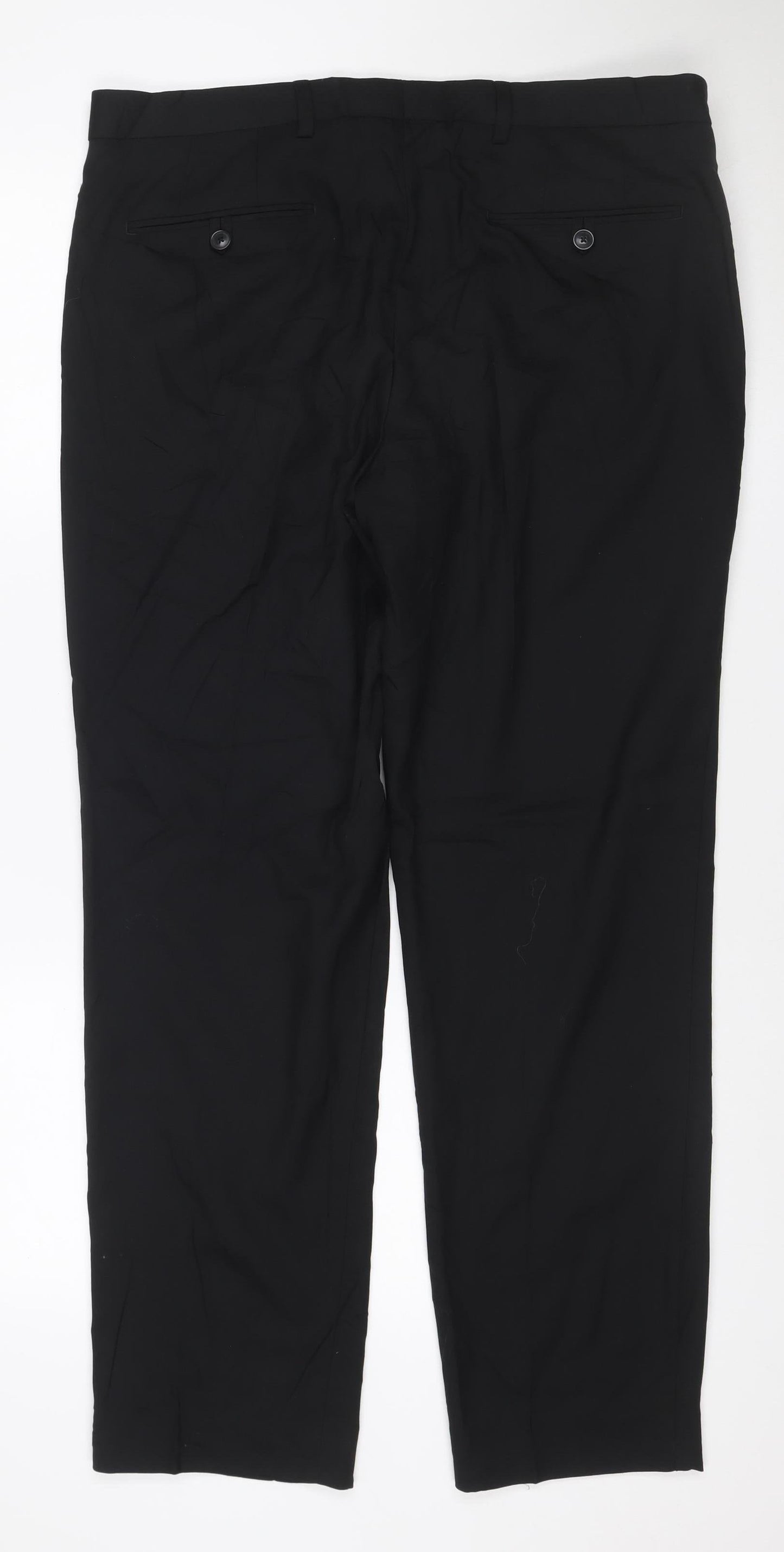 Marks and Spencer Men's Black 36 Regular Fit Dress Trousers