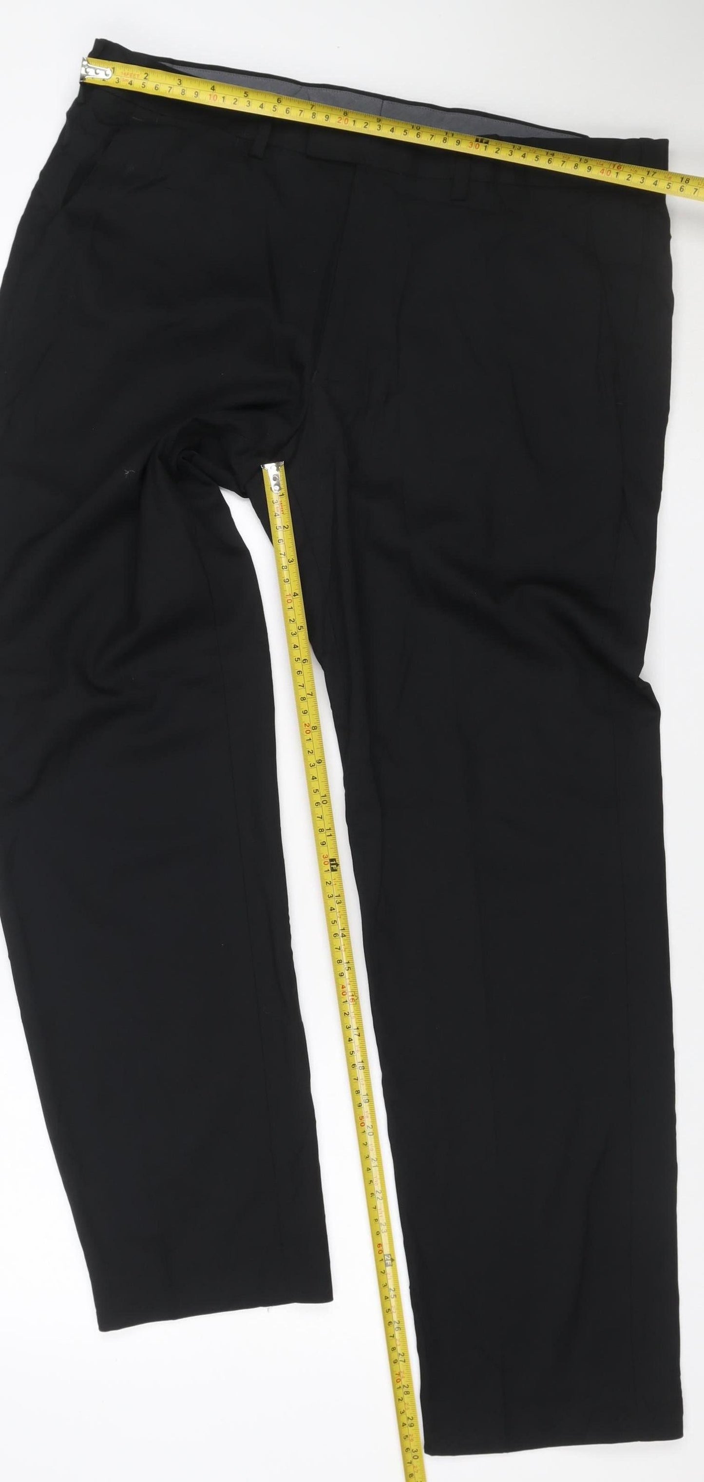 Marks and Spencer Men's Black 36 Regular Fit Dress Trousers
