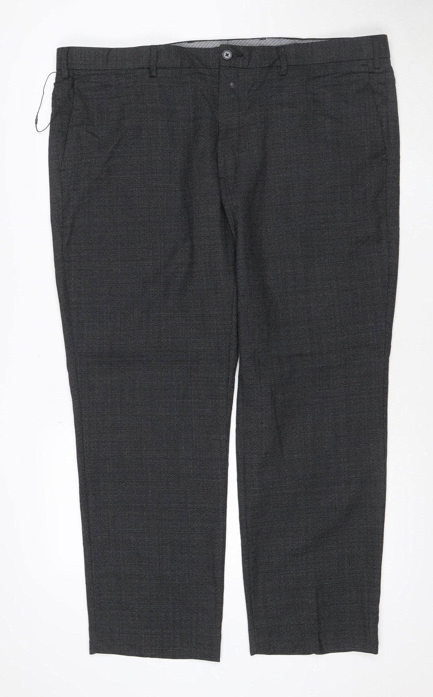Marks and Spencer Men's Grey Wool Blend Regular Fit Dress Pants 42 Short