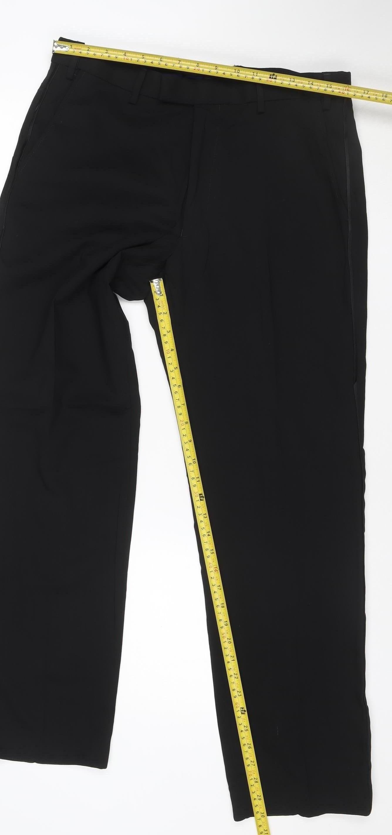 Marks and Spencer Womens Black Wool Blend Regular Dress Pants 34in Waist