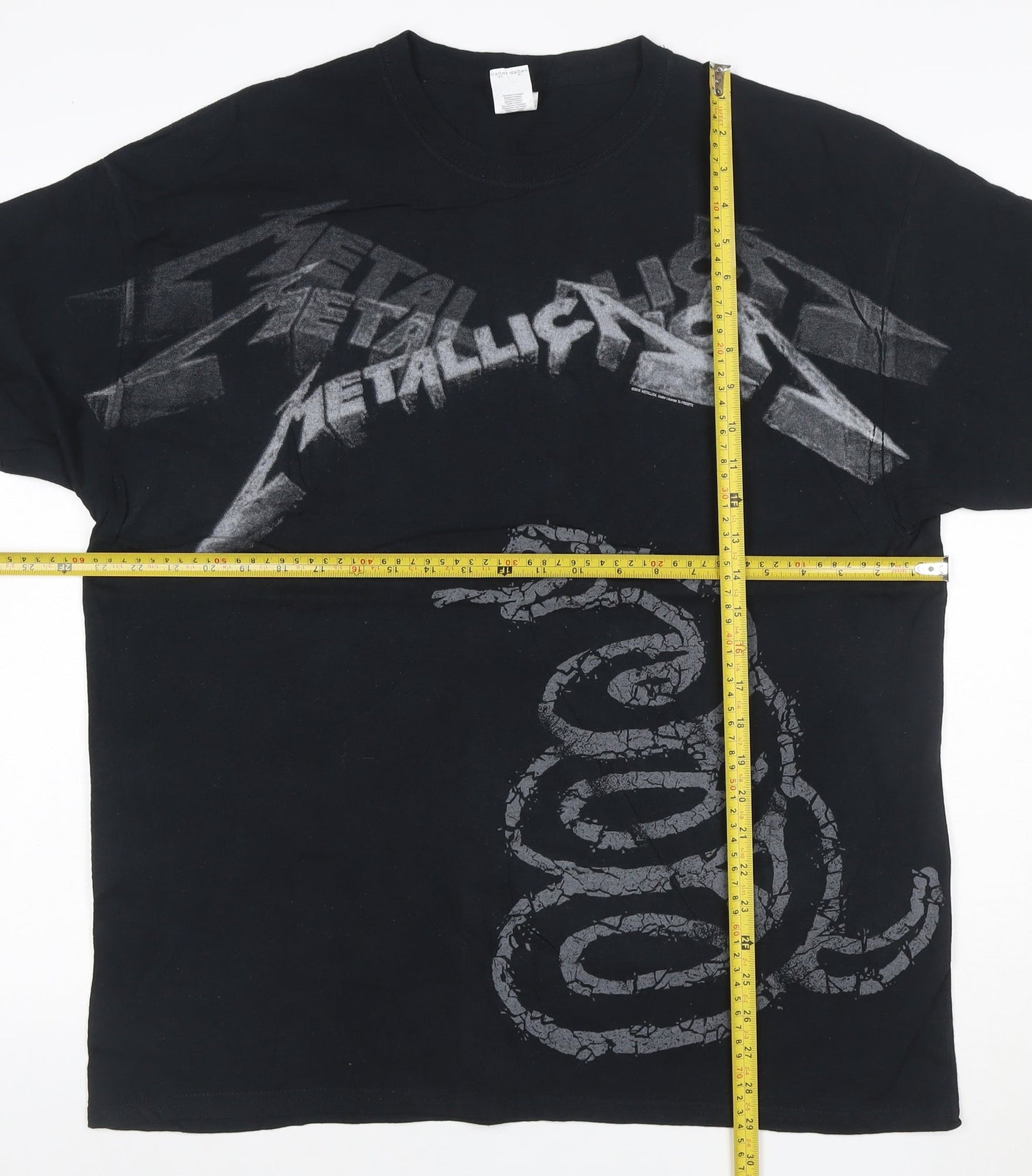 Gildan Men's Black XL Metallica 1991 Band Graphic Heavy Cotton T-Shirt