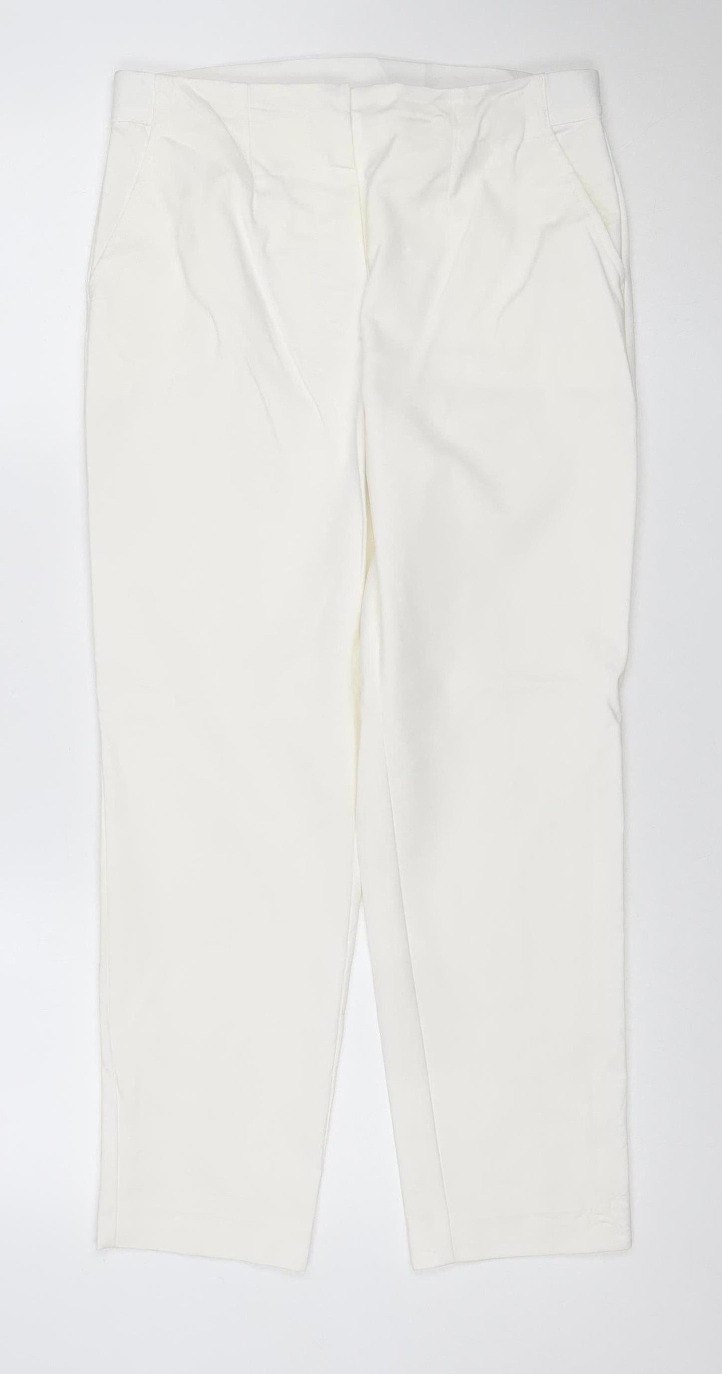 Marks and Spencer Women’s Ivory Slim Fit Stretch Trousers Size 12