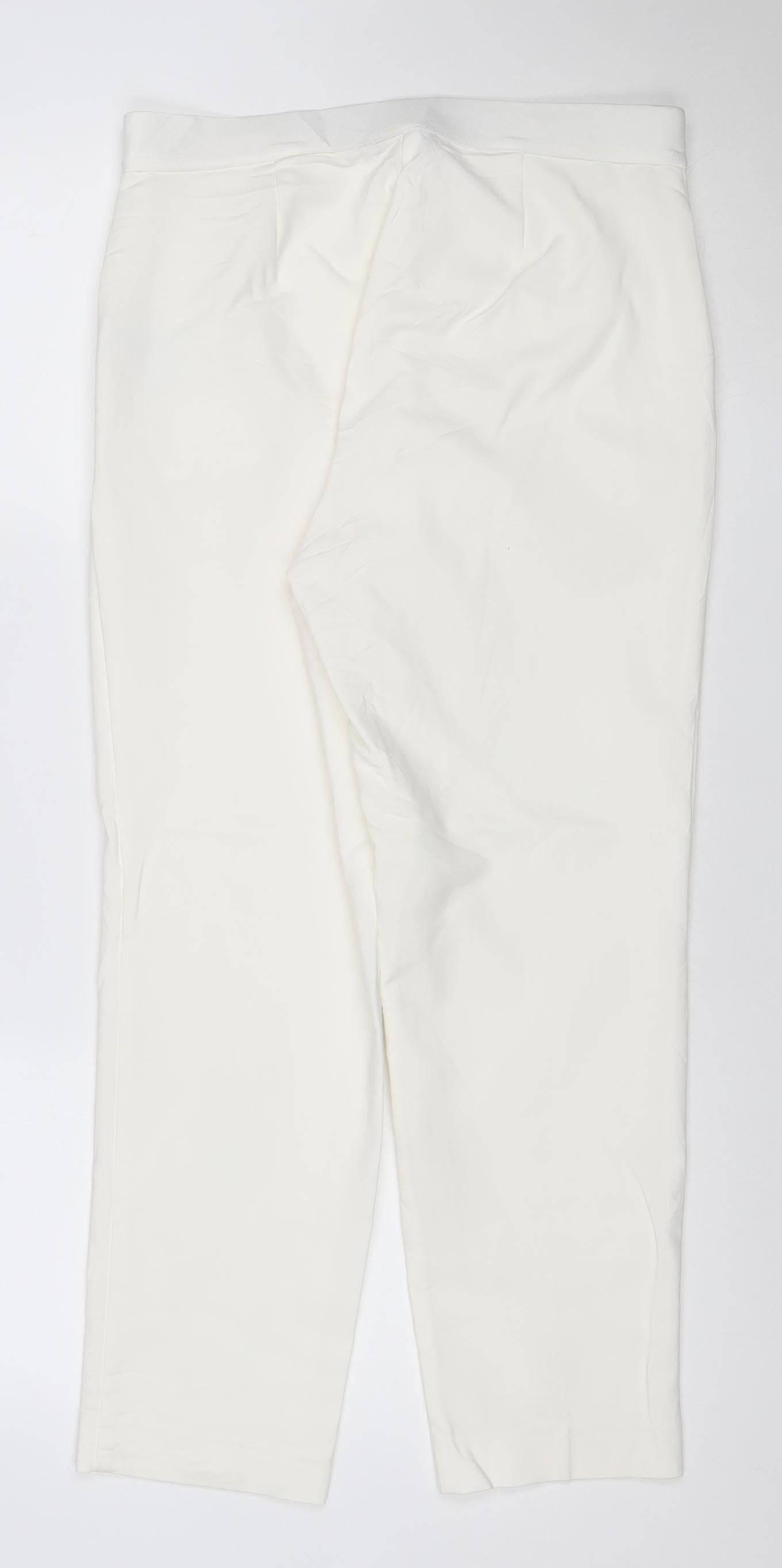 Marks and Spencer Women’s Ivory Slim Fit Stretch Trousers Size 12