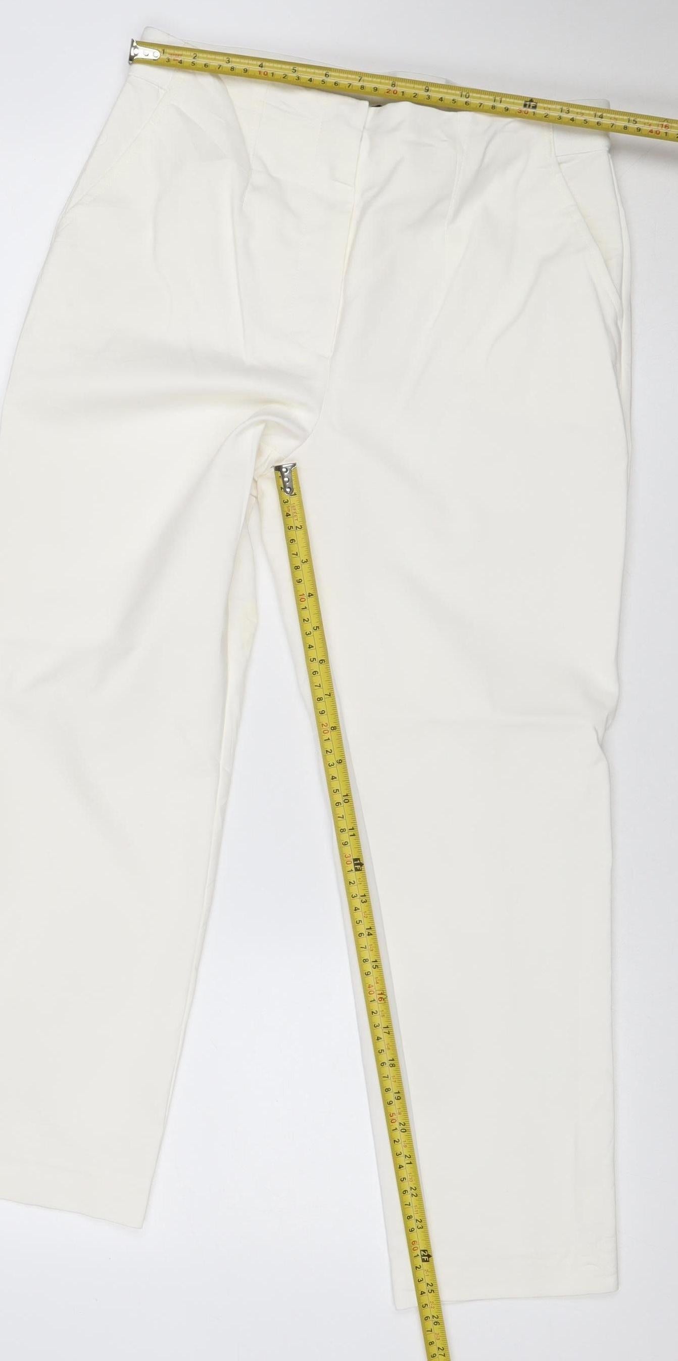 Marks and Spencer Women’s Ivory Slim Fit Stretch Trousers Size 12