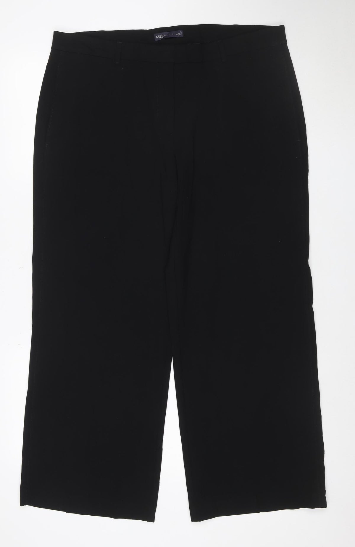 Marks & Spencer Women's Black Size 18 Stretch Straight Trousers