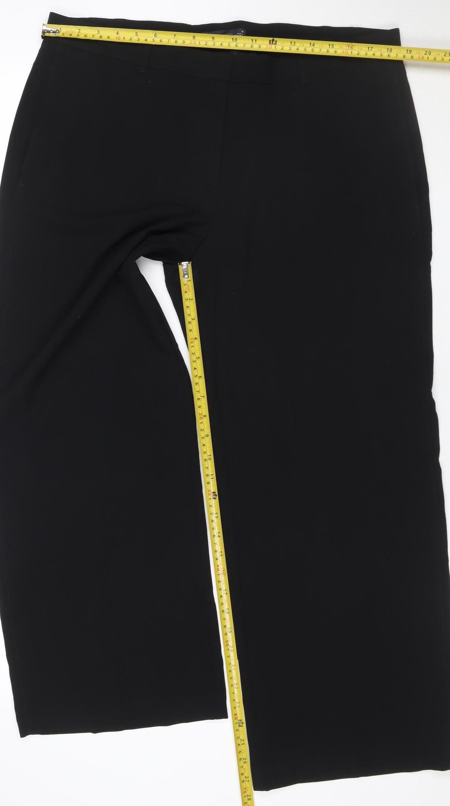 Marks and Spencer Women's Black Size 18 Stretch Straight Trousers