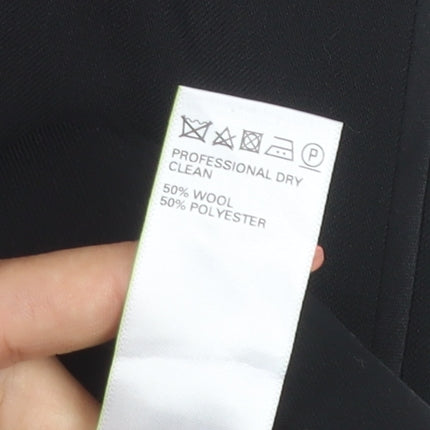 Marks and Spencer Men's Black Wool Blend Regular Fit Dress Pants 34W 31L