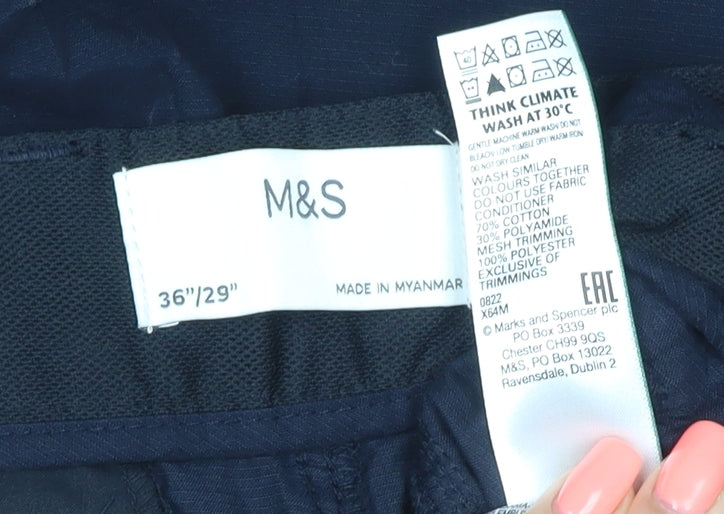 Marks and Spencer Men’s Black 36 Regular Cargo Convertible Trousers