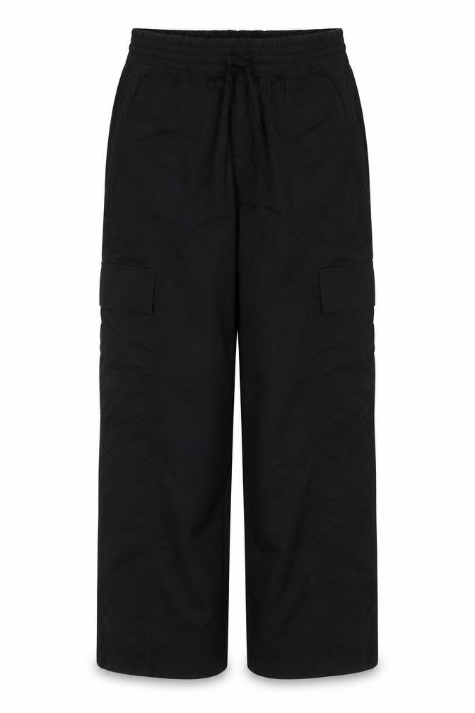 Marks & Spencer Womens Black Size 10 Short Cargo Trousers 100% Cotton