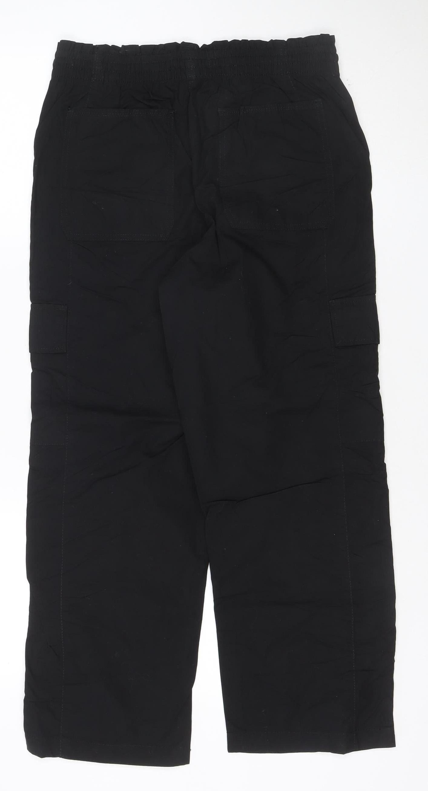 Marks and Spencer Womens Black Size 10 Short Cargo Trousers 100% Cotton