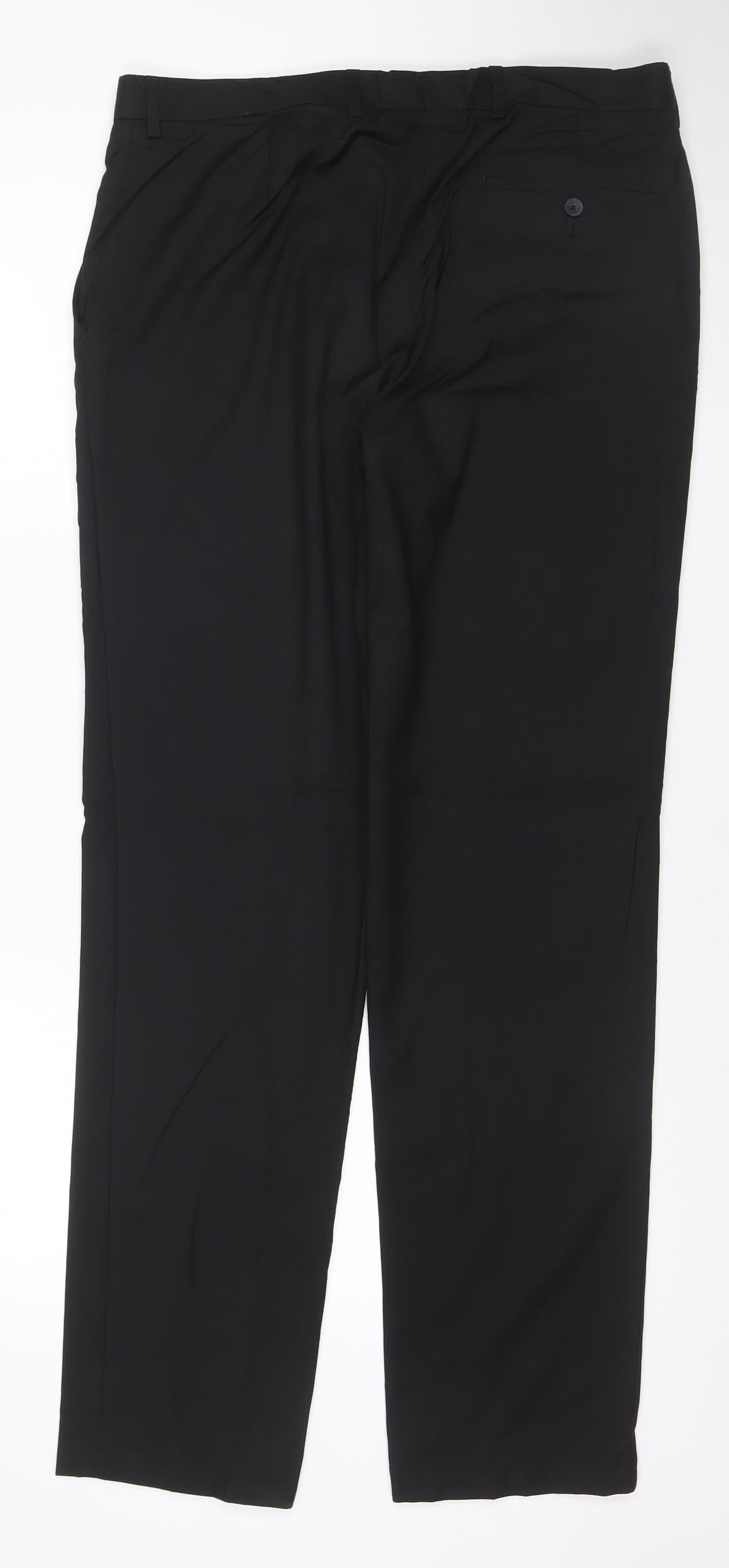 Marks and Spencer Men's Black Slim Fit Dress Trousers 34x33