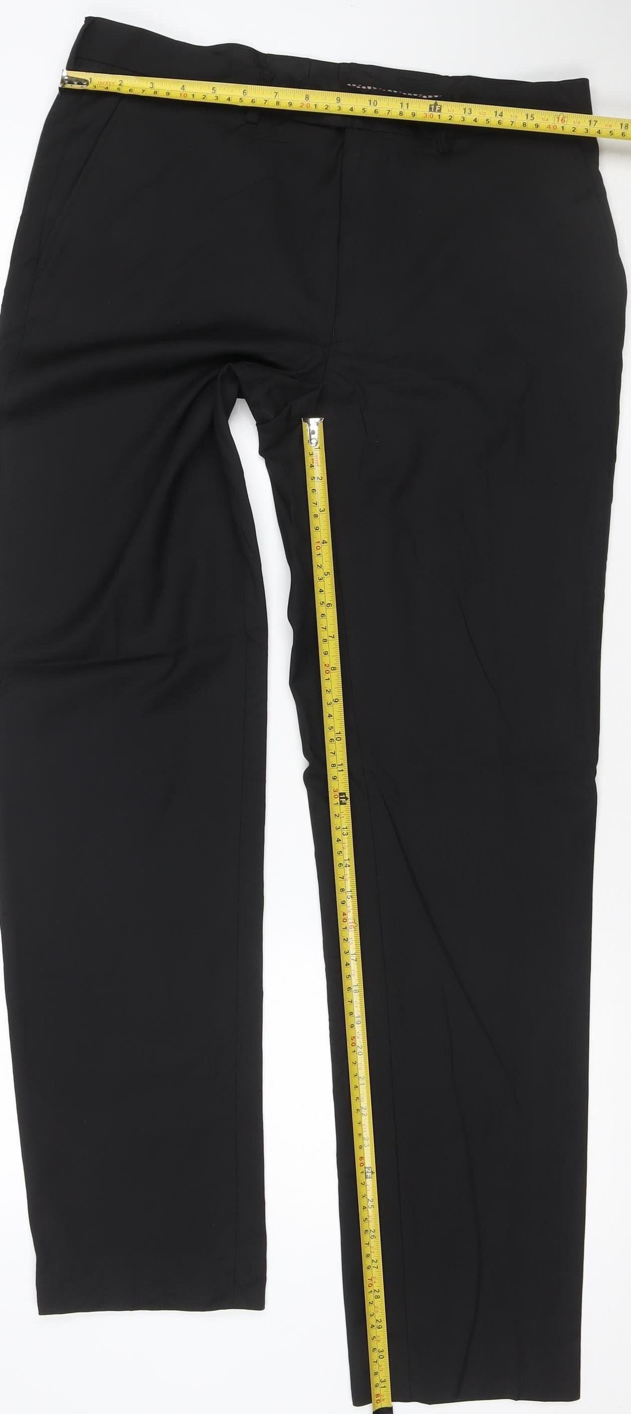 Marks and Spencer Men's Black Slim Fit Dress Trousers 34x33