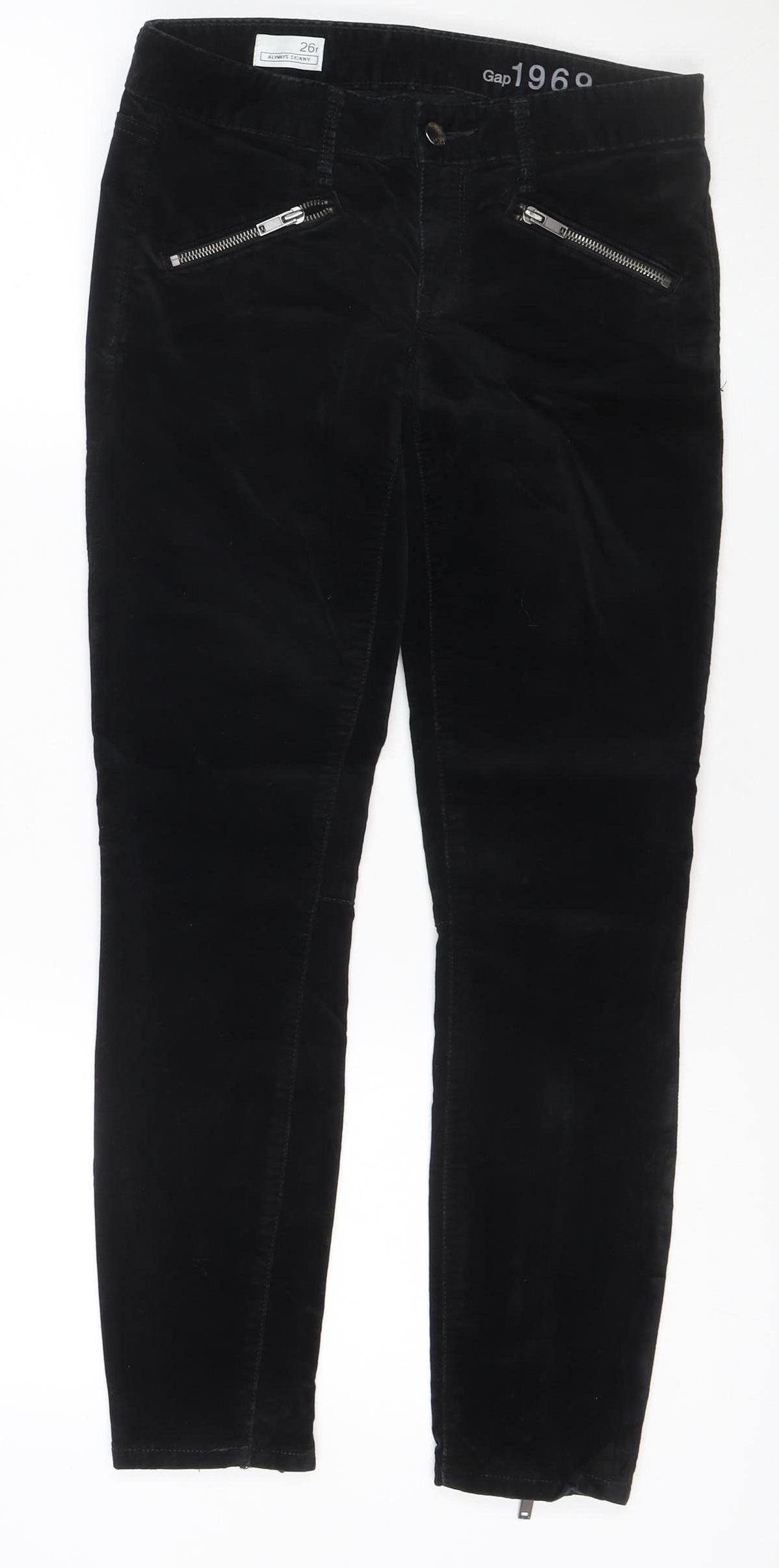 Gap 1969 Always Skinny Black Velvet Jegging Women's Size 26