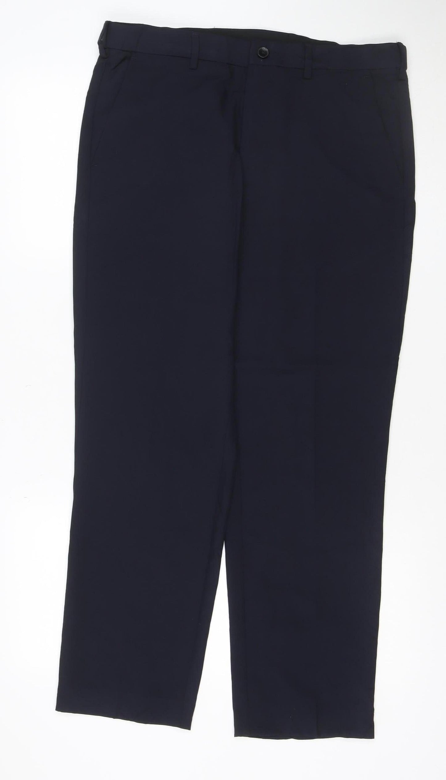 Marks and Spencer Men's Black 34S Regular Fit Dress Trousers