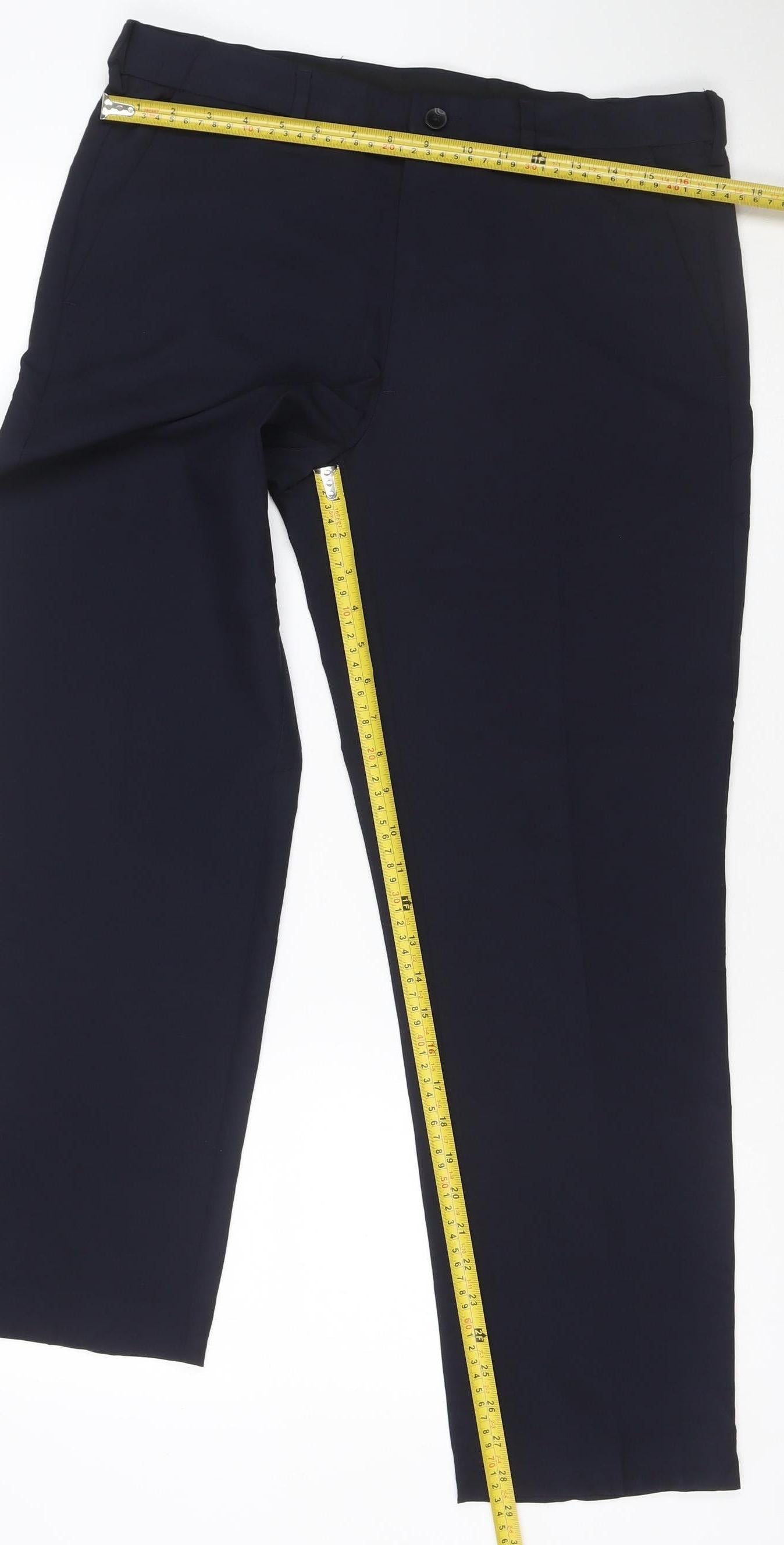 Marks and Spencer Men's Black 34S Regular Fit Dress Trousers